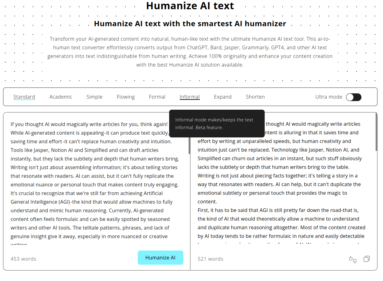 AI content humanizing